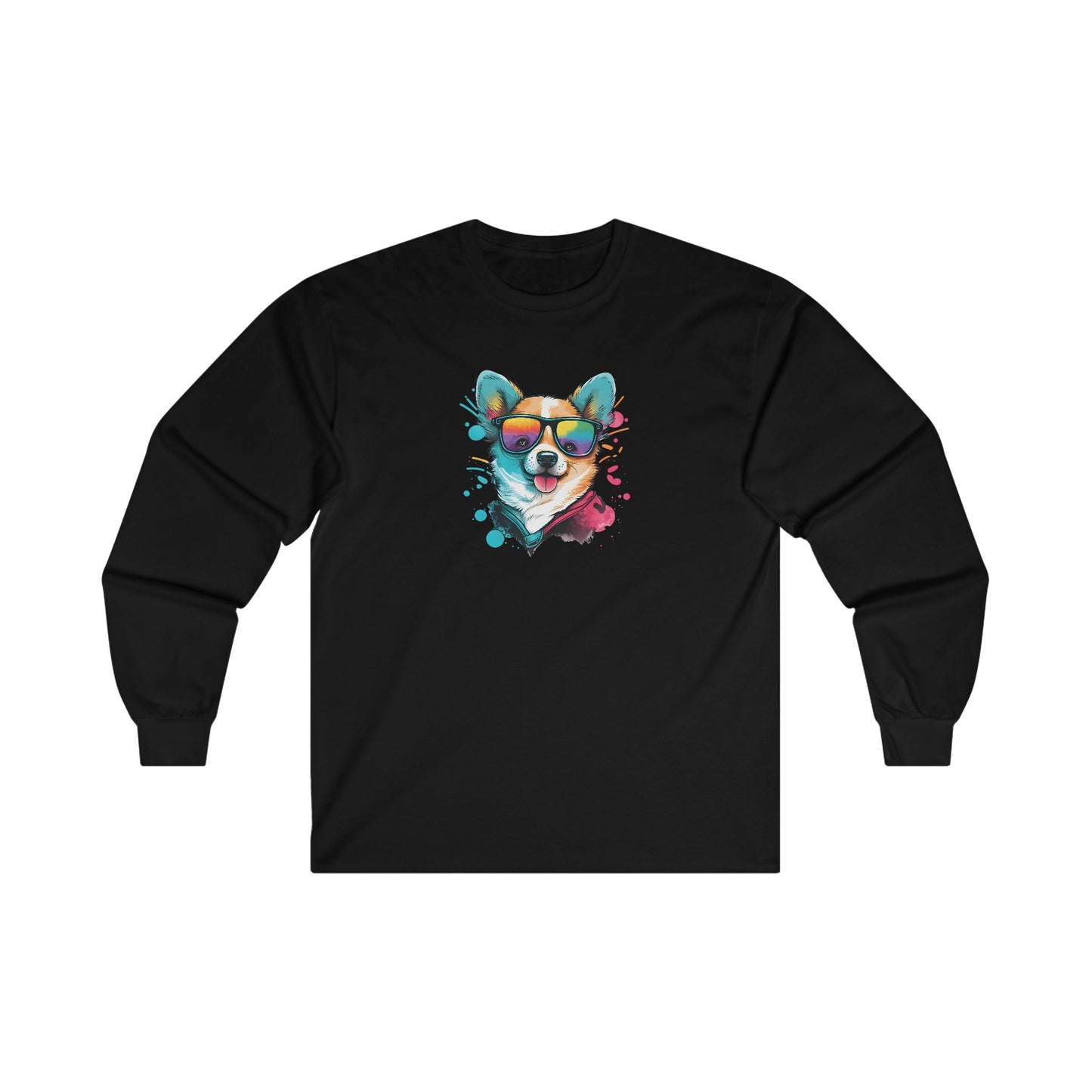 Dog with Sunglasses Long Sleeve Tee 005