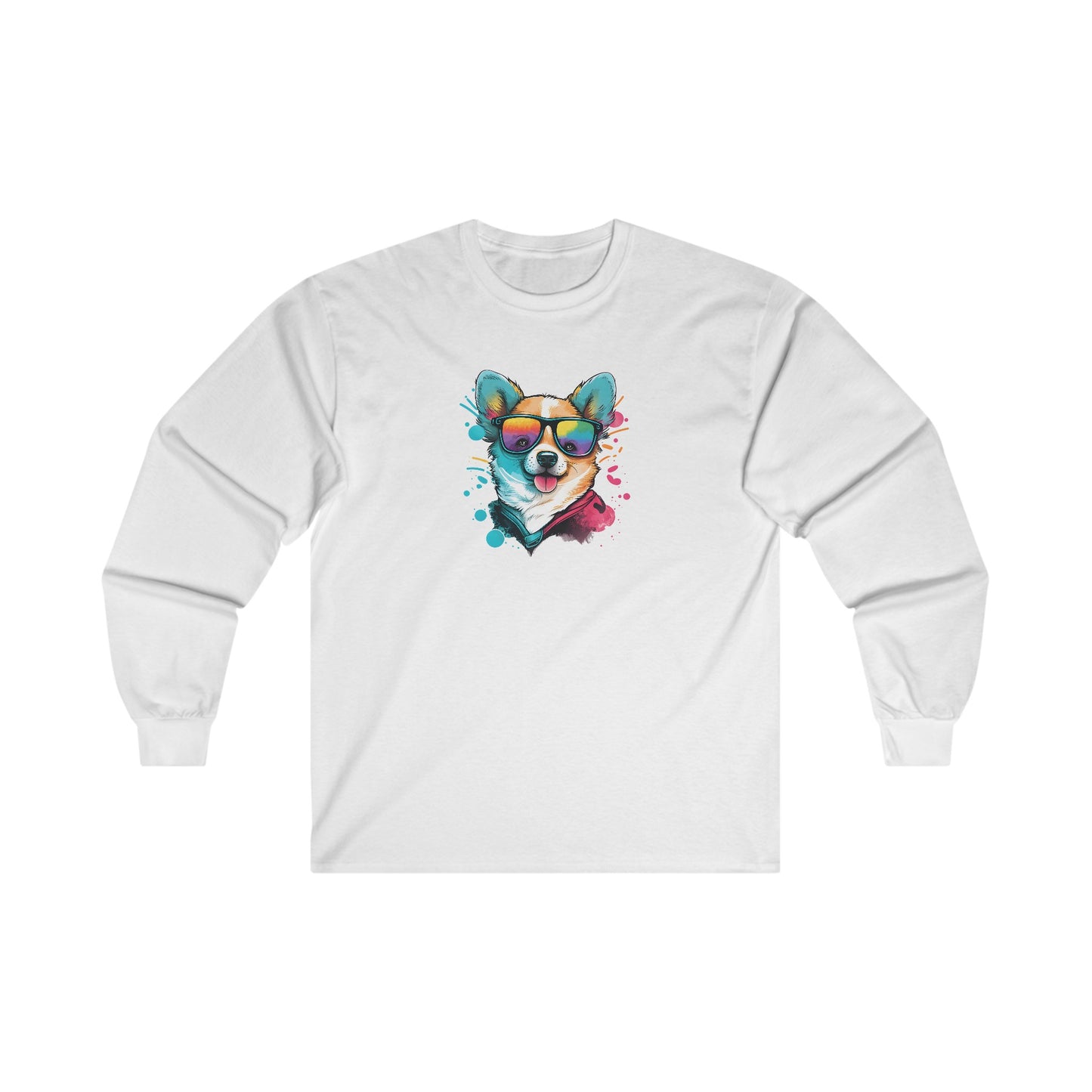 Dog with Sunglasses Long Sleeve Tee 005