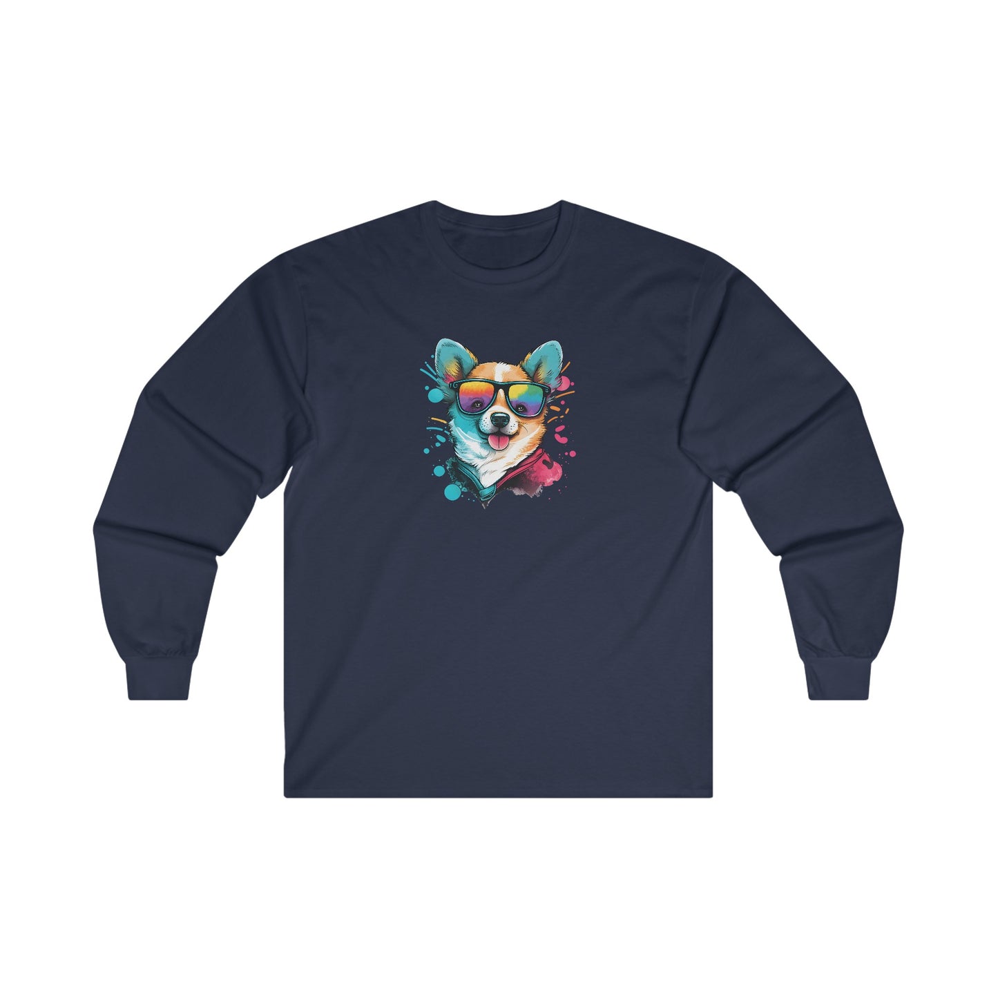 Dog with Sunglasses Long Sleeve Tee 005