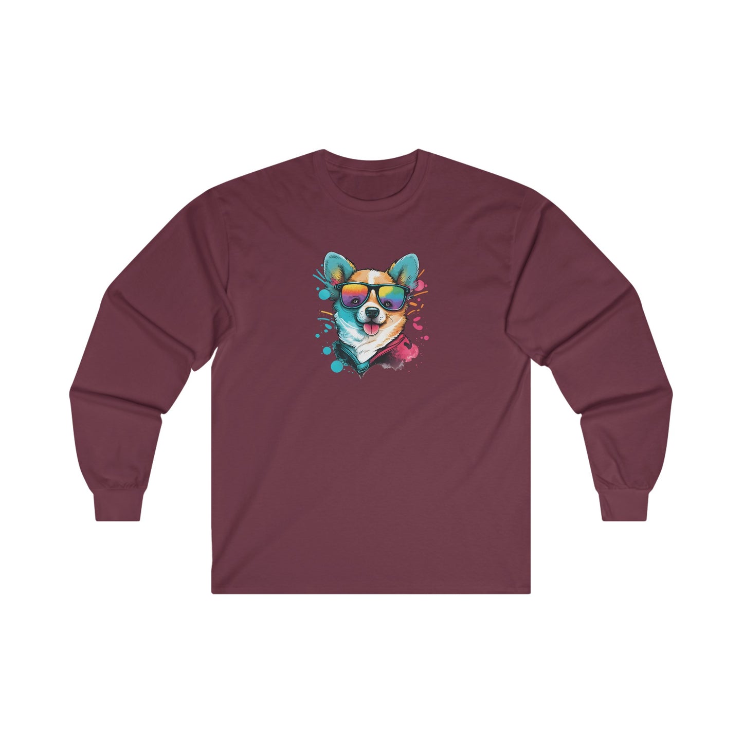 Dog with Sunglasses Long Sleeve Tee 005