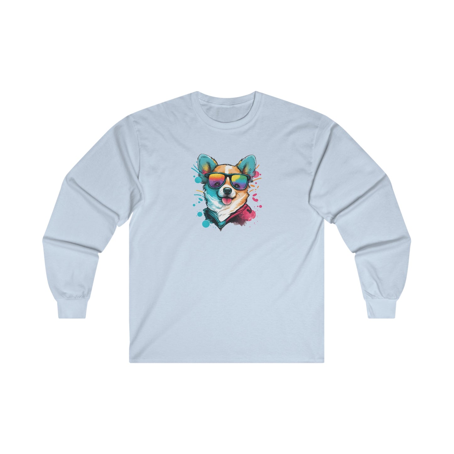 Dog with Sunglasses Long Sleeve Tee 005