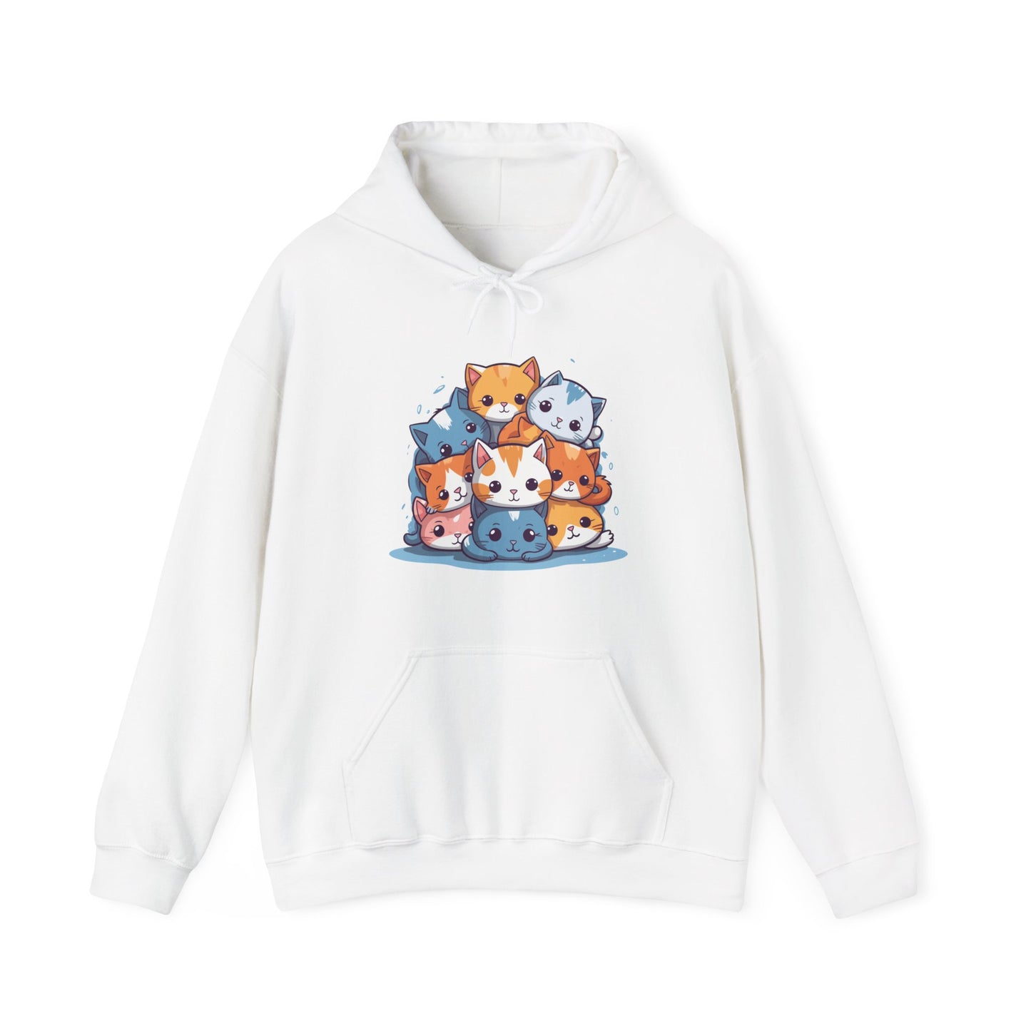 Cute Cat Pile Hooded Sweatshirt