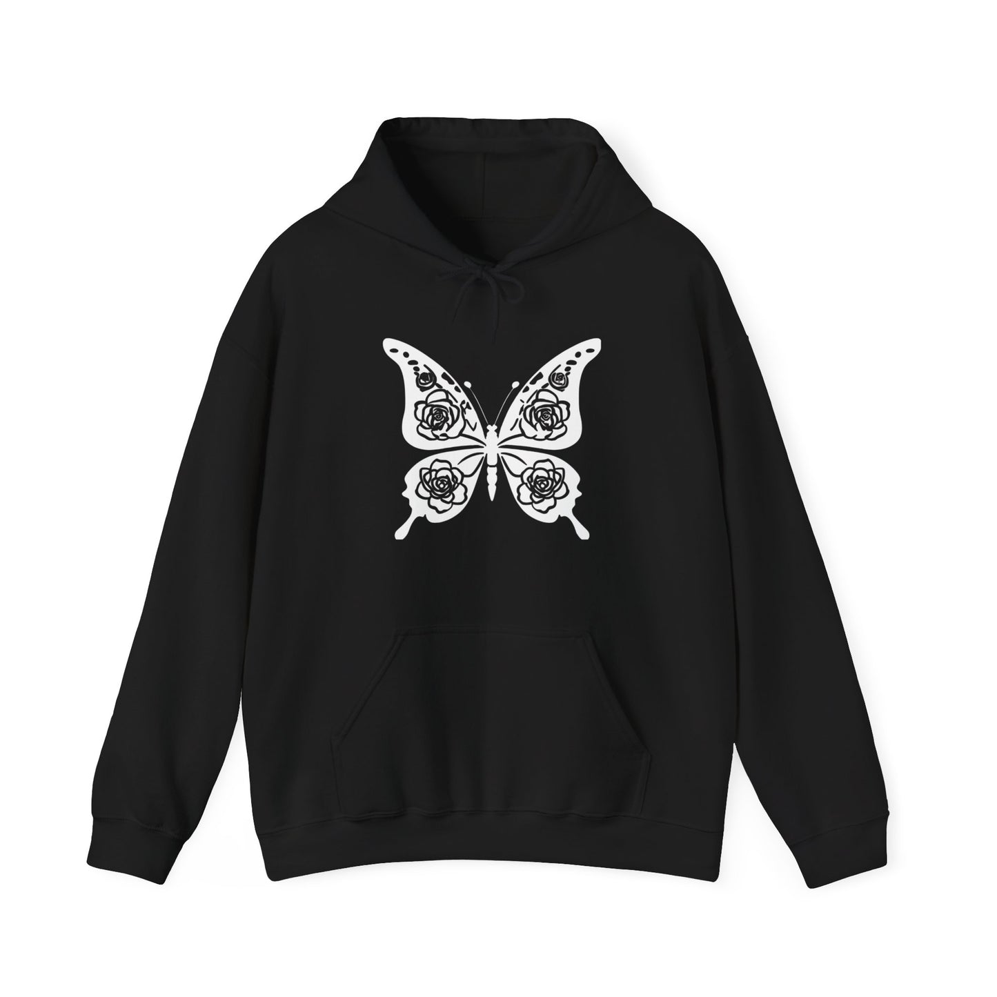 Butterfly and Roses Hooded Sweatshirt