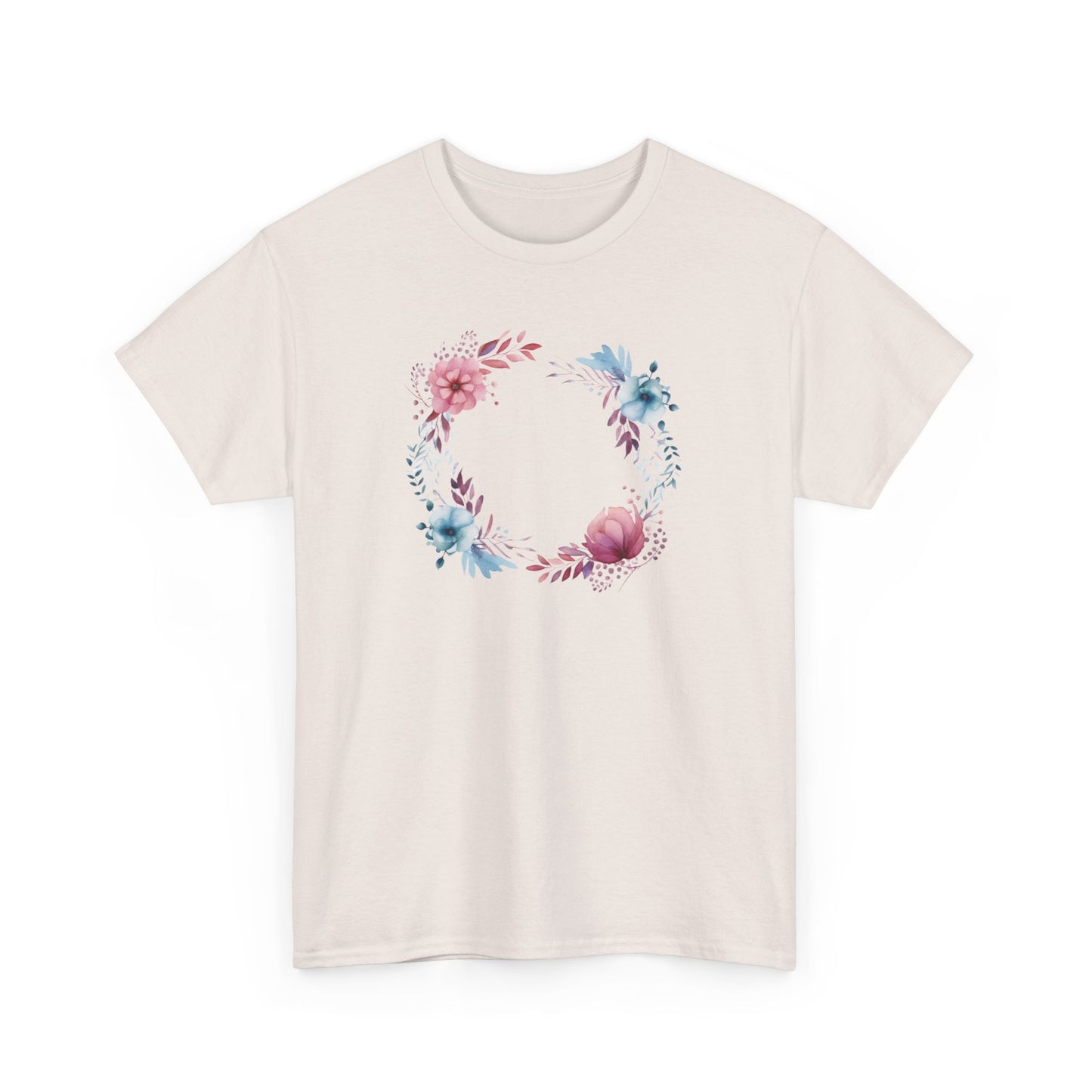 Watercolor Flowers Circle Short Sleeve Tee