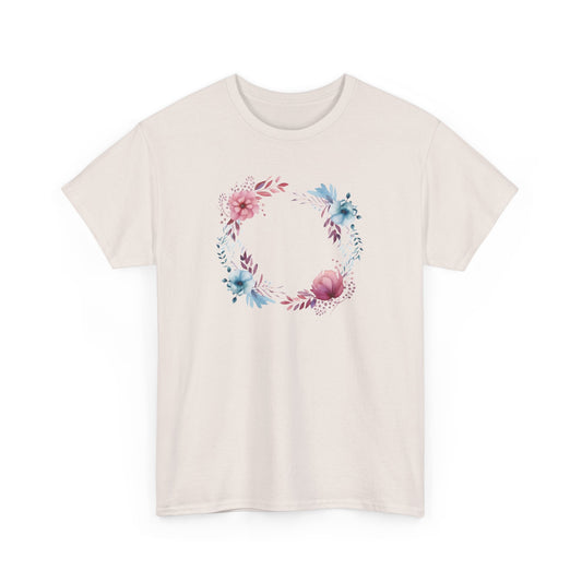 Watercolor Flowers Circle Short Sleeve Tee