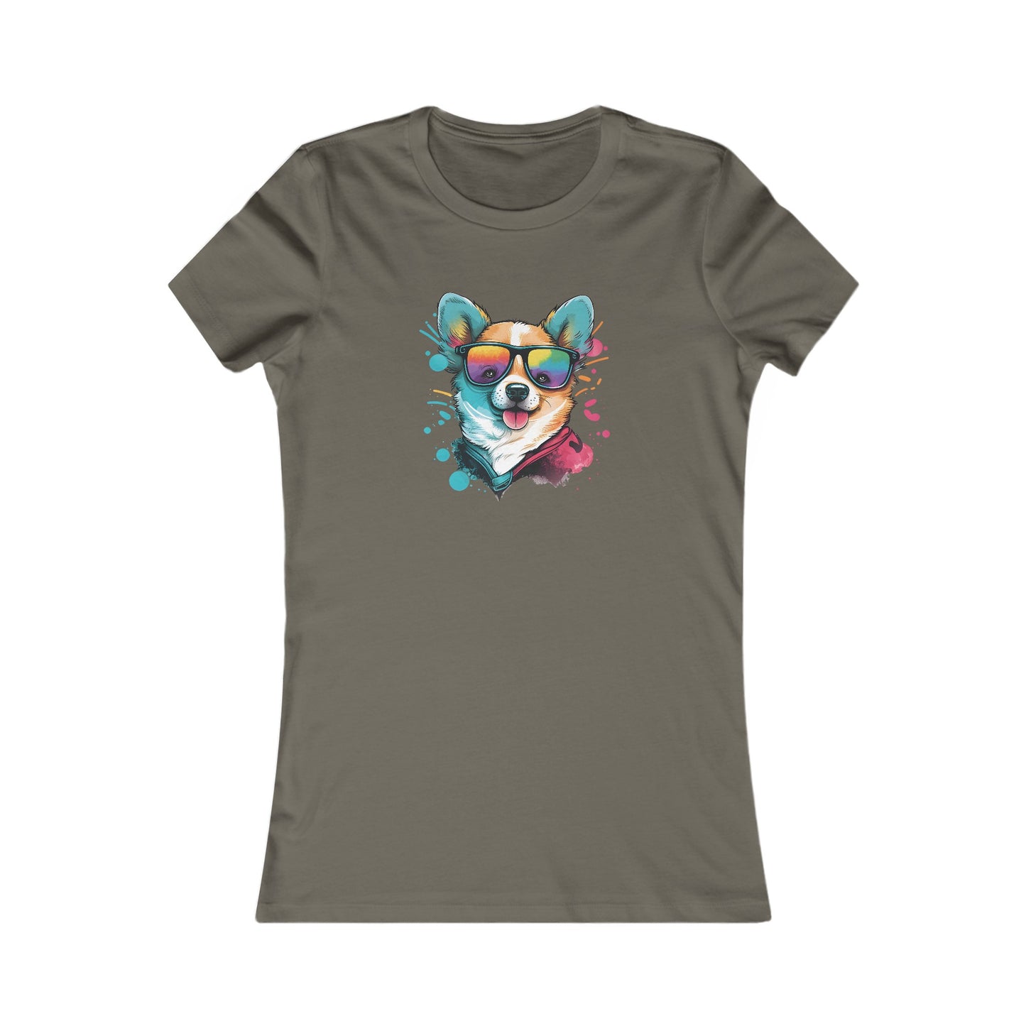 Dog with Sunglasses Fitted Tee 005