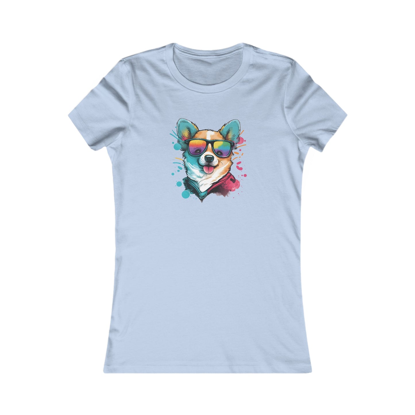 Dog with Sunglasses Fitted Tee 005