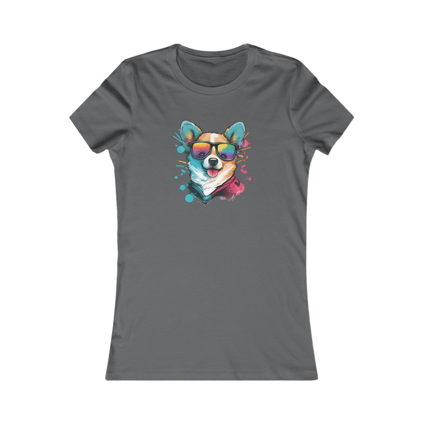 Dog with Sunglasses Fitted Tee 005