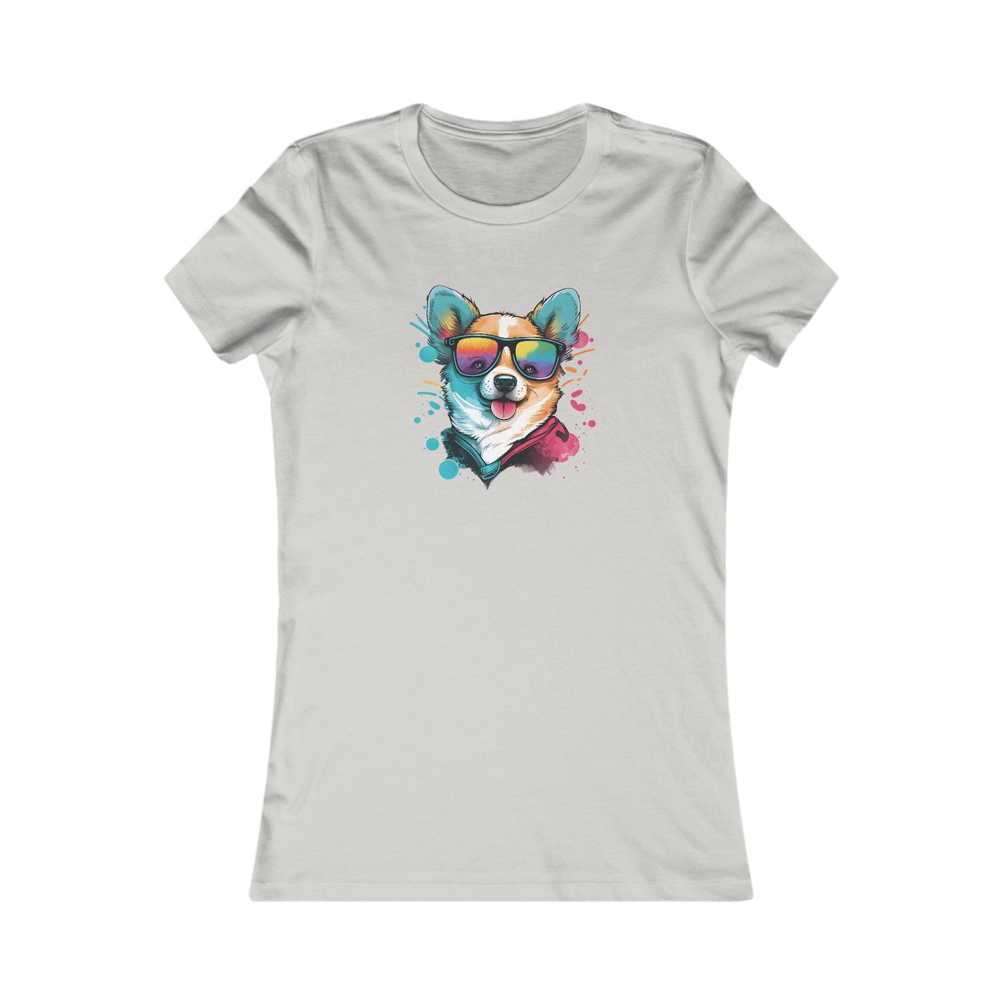 Dog with Sunglasses Fitted Tee 005