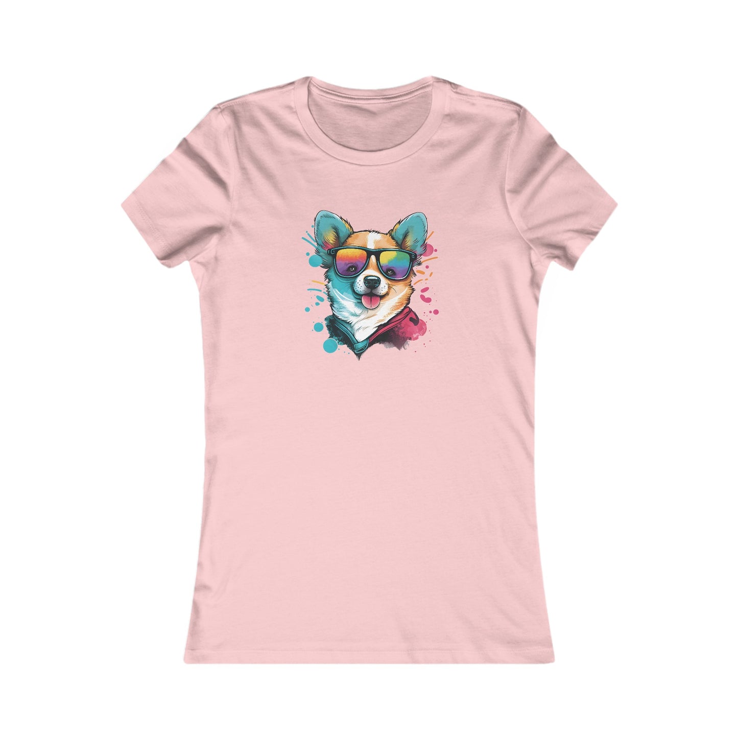 Dog with Sunglasses Fitted Tee 005