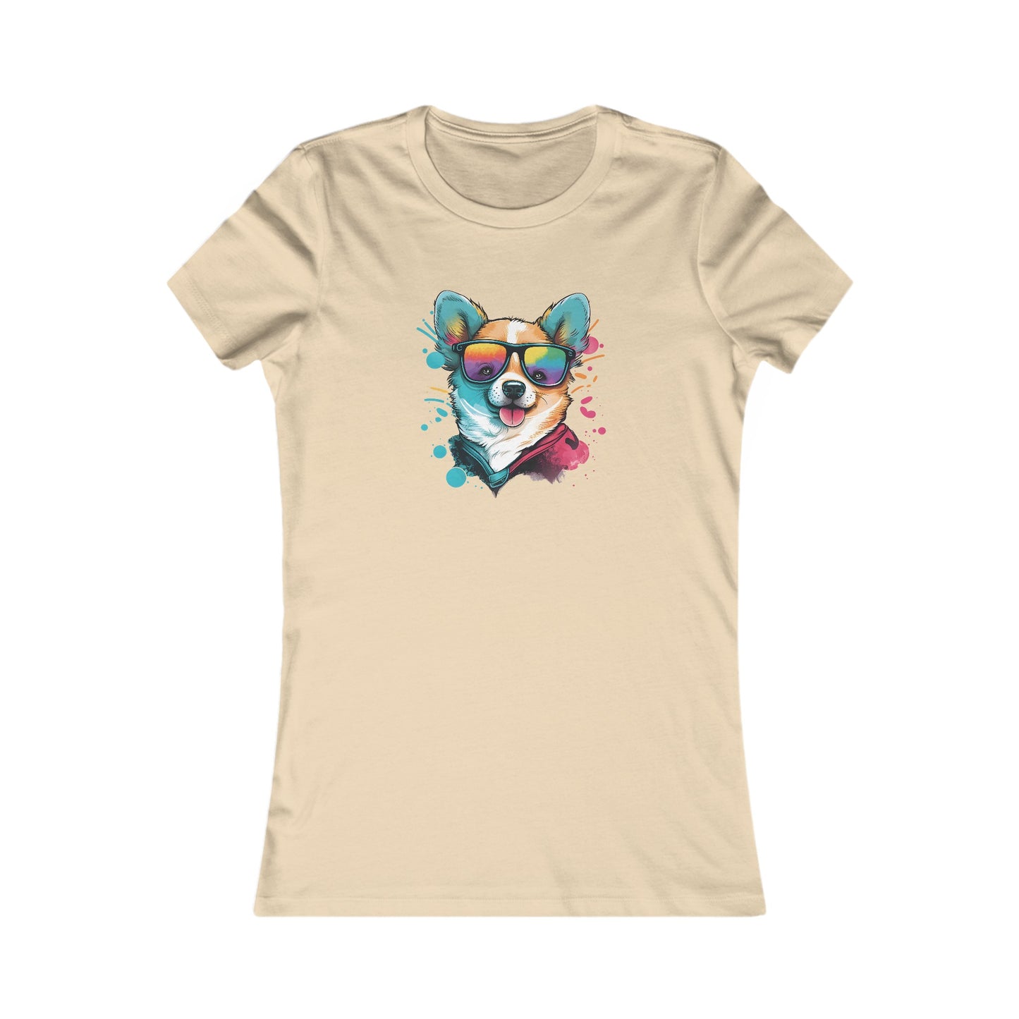 Dog with Sunglasses Fitted Tee 005