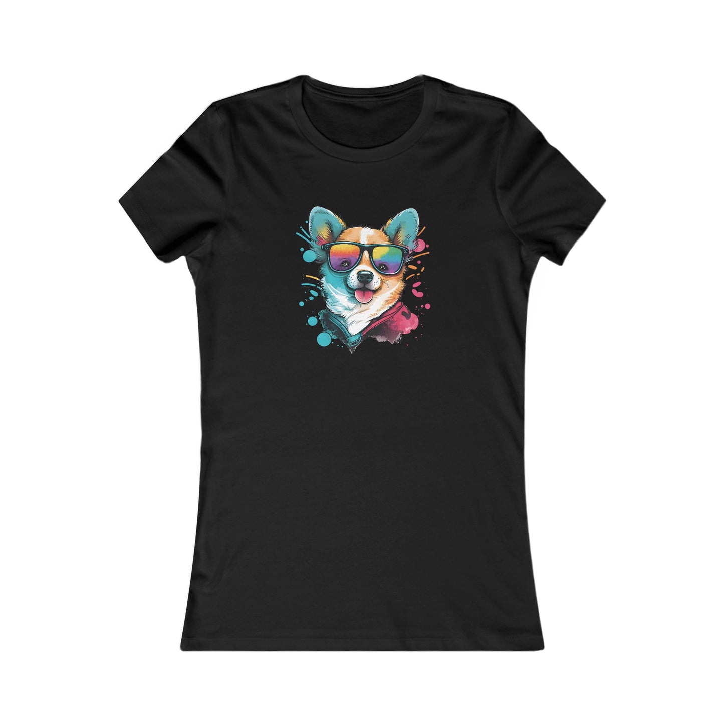 Dog with Sunglasses Fitted Tee 005
