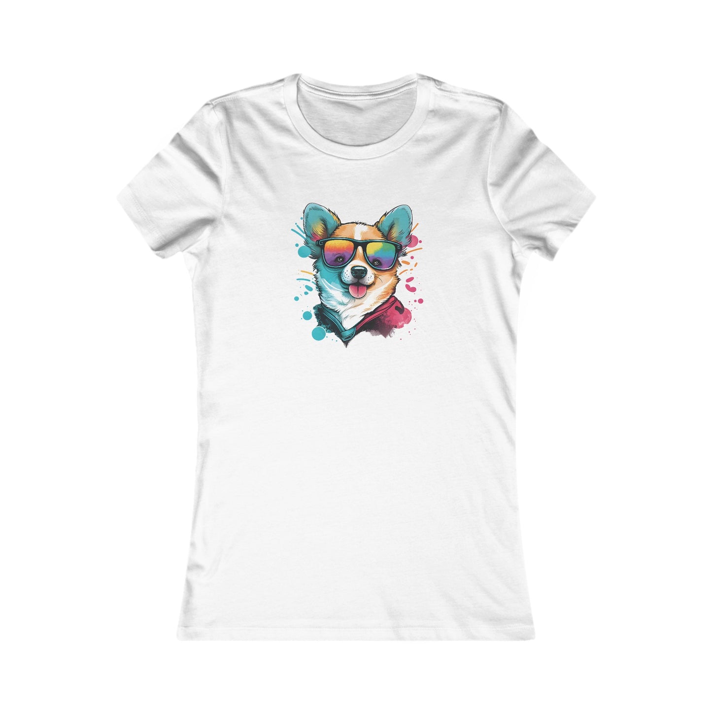 Dog with Sunglasses Fitted Tee 005