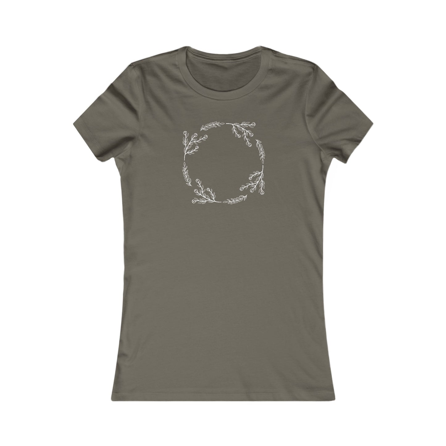 Flower and Leaf Circle Fitted Tee