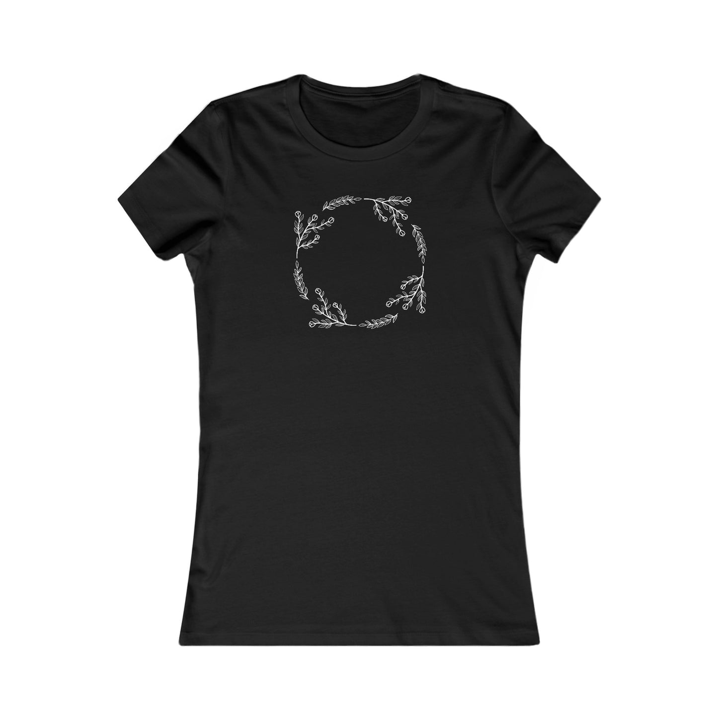 Flower and Leaf Circle Fitted Tee