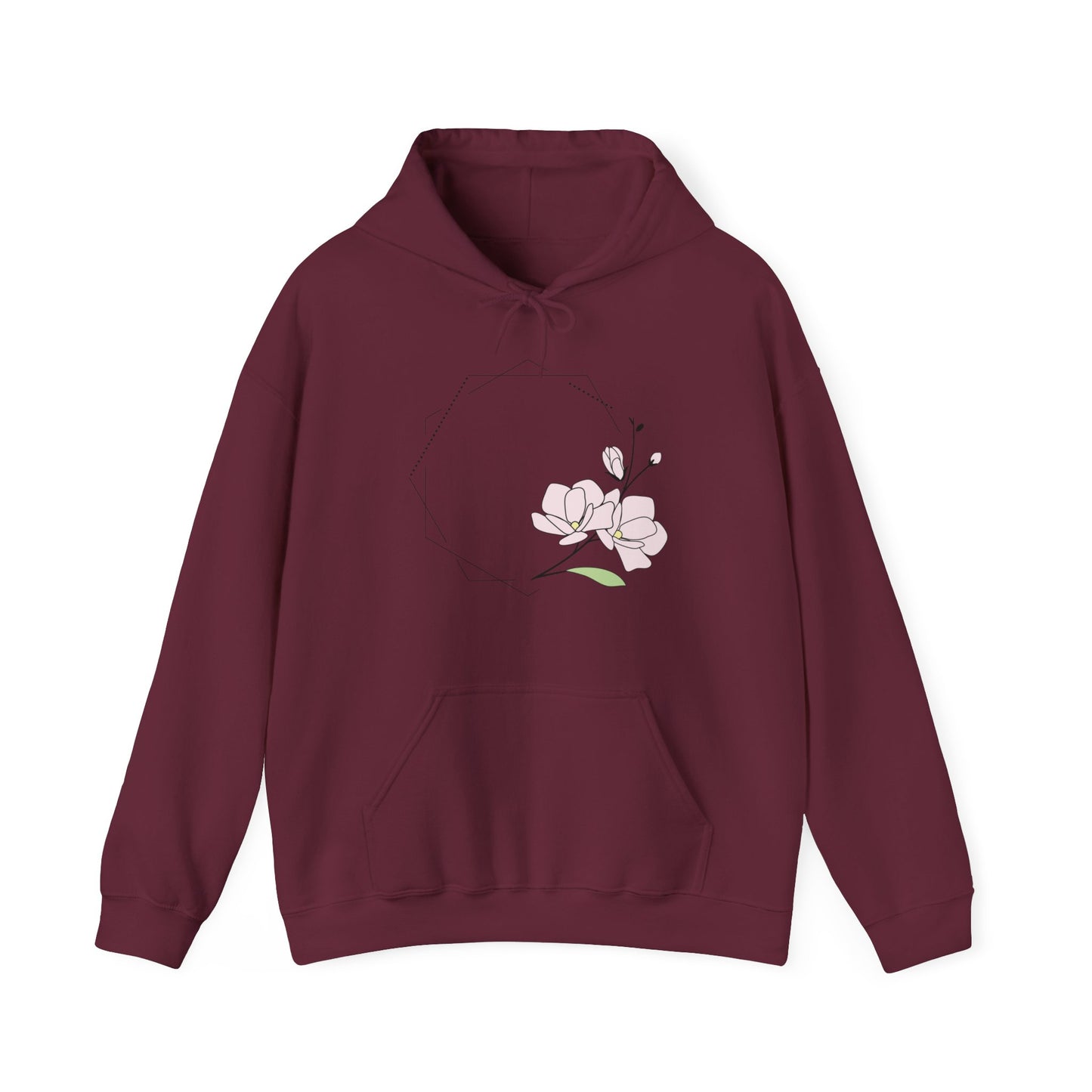 Pink Flower Hooded Sweatshirt