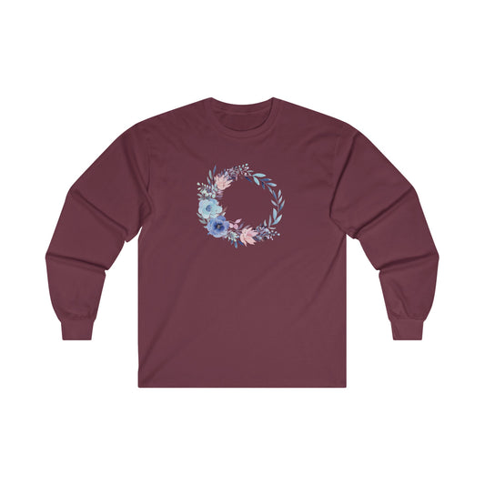 Watercolor Flower Circle Long Sleeve Tee