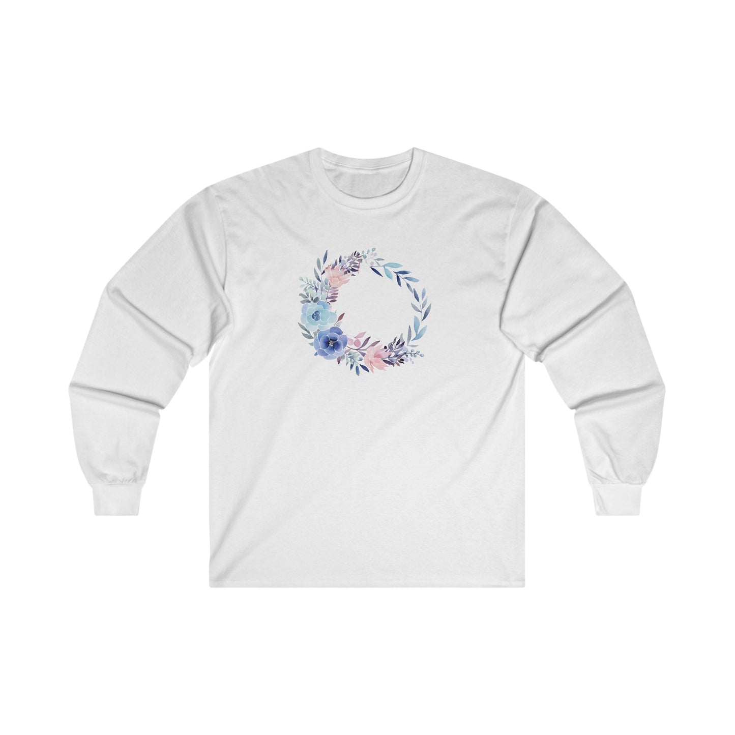 Watercolor Flower Circle Long Sleeve Tee