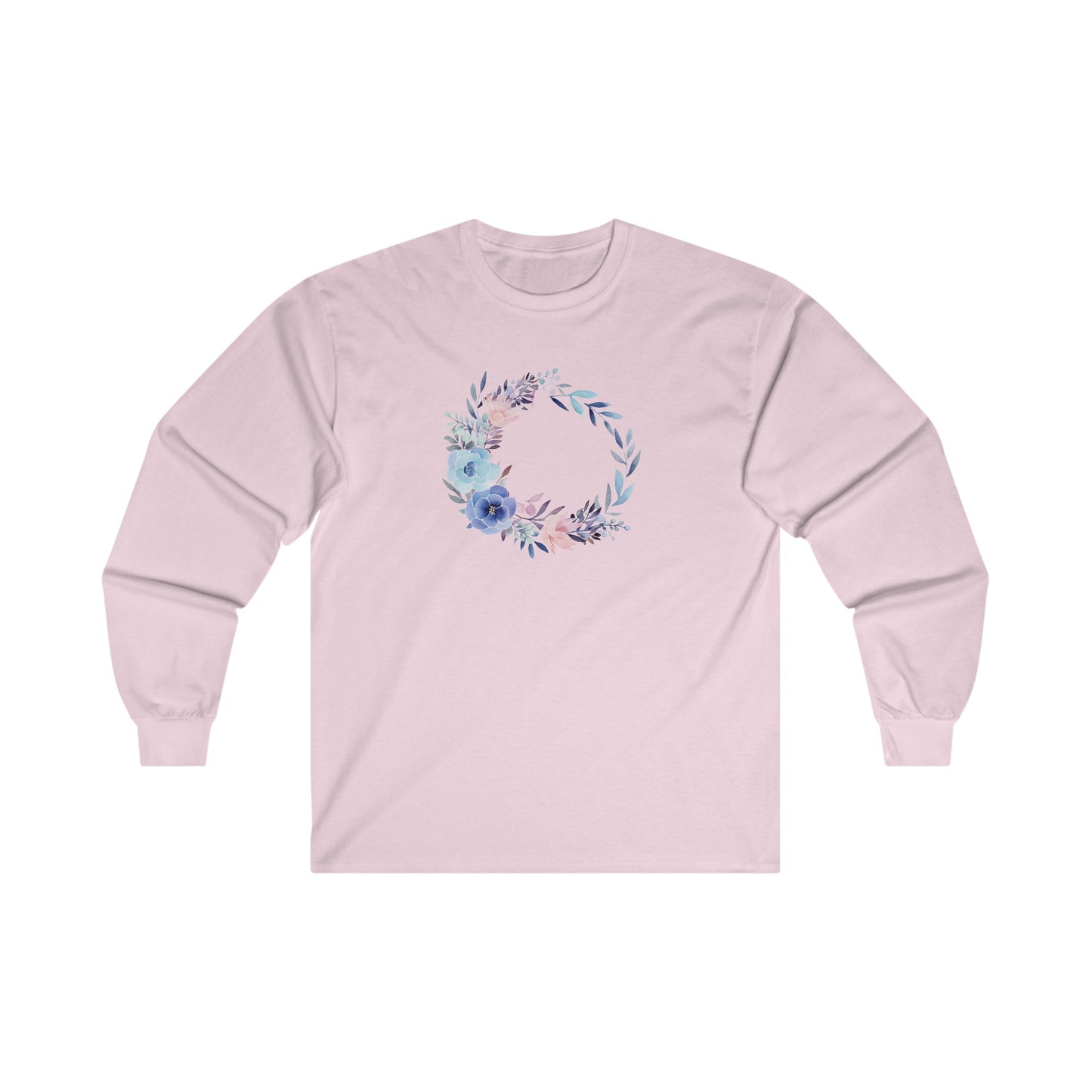 Watercolor Flower Circle Long Sleeve Tee