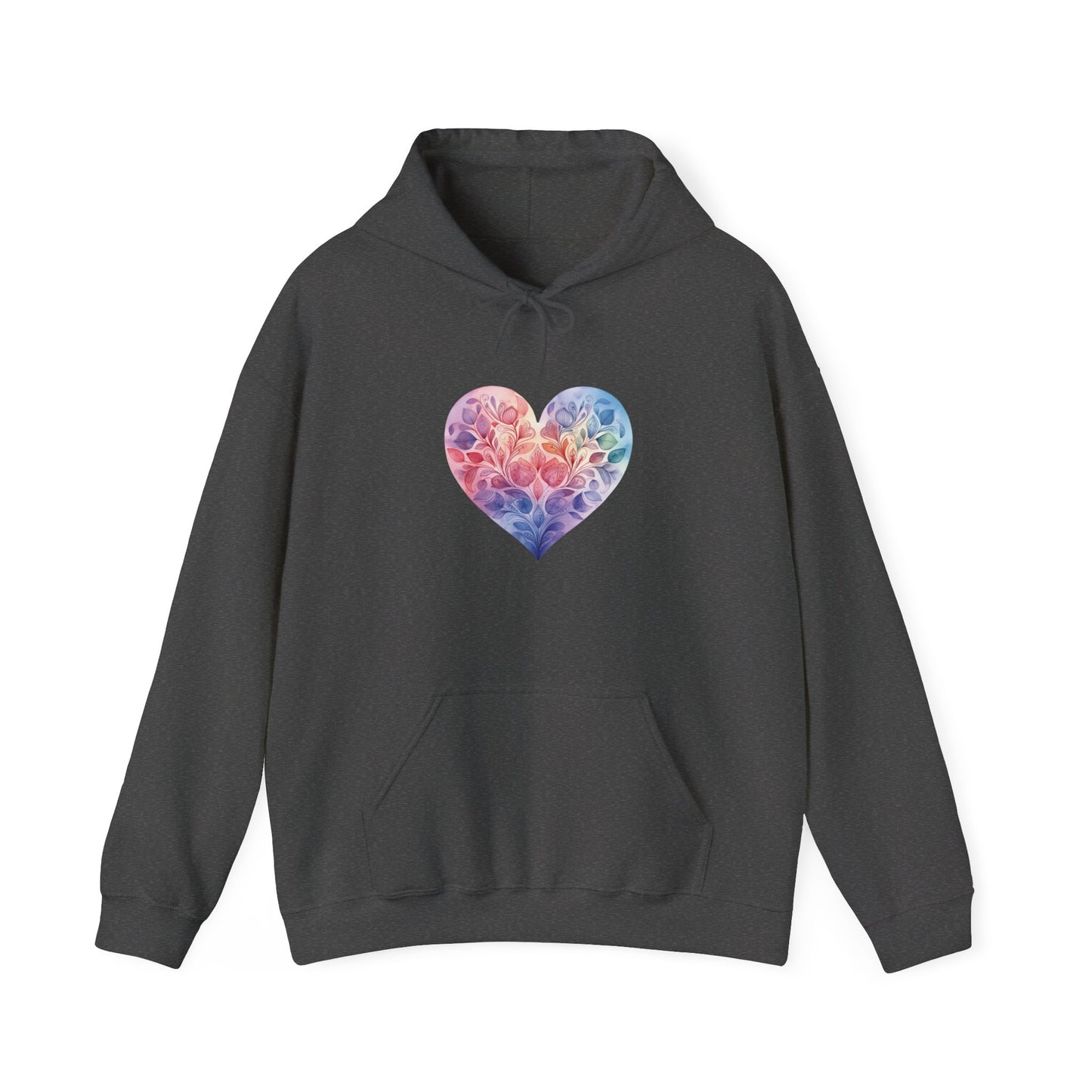 Watercolor Heart Hooded Sweatshirt 006