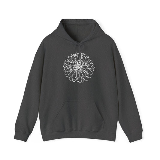 Flower Outline Hooded Sweatshirt