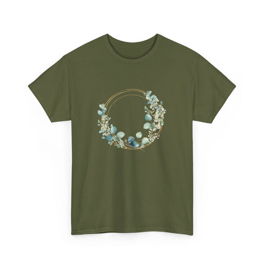 Watercolor Leaf Circle Short Sleeve Tee