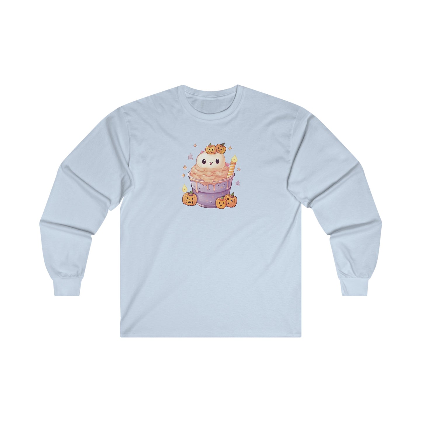 Cute Cat and Pumpkins Dessert Long Sleeve Tee