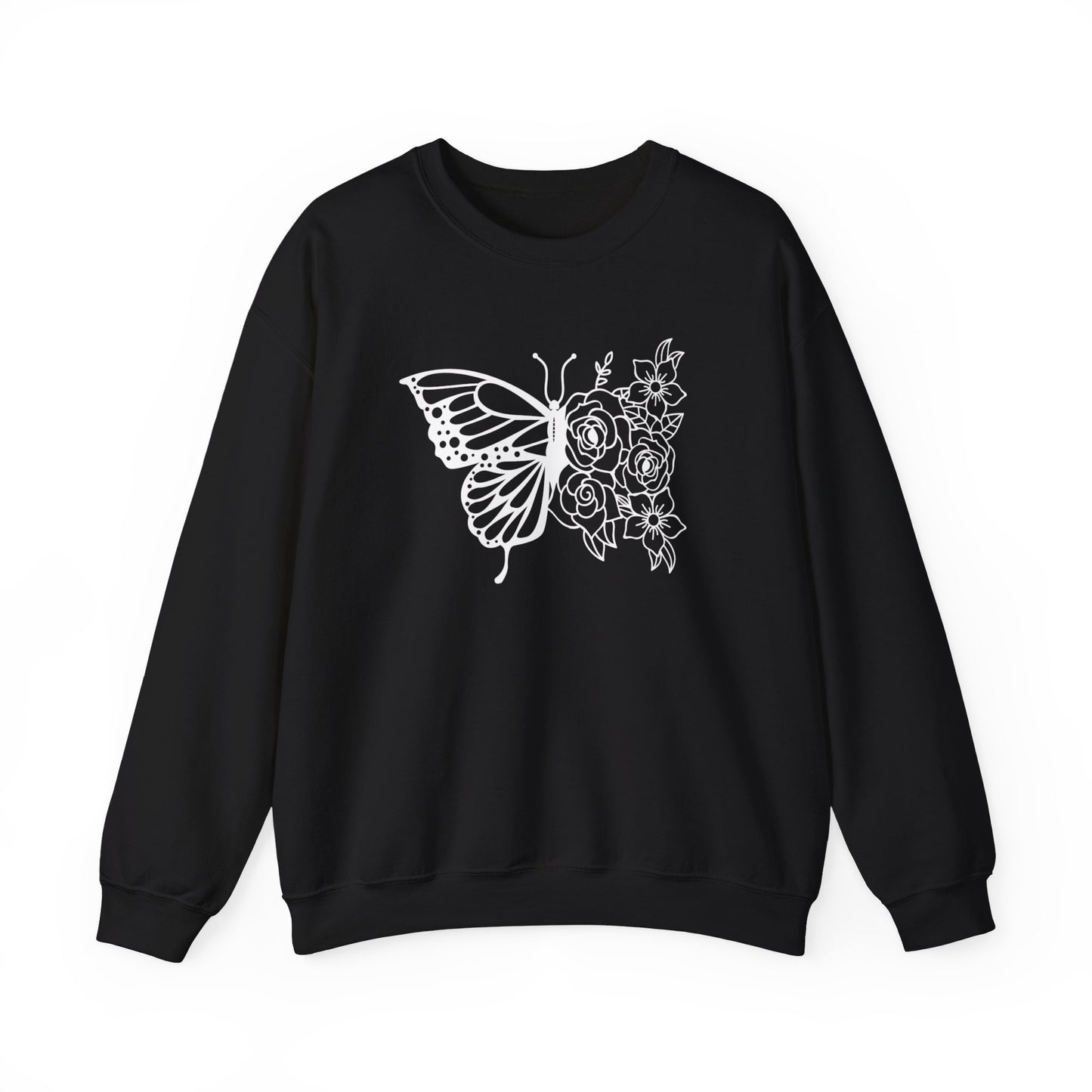 Butterfly and Flowers Sweatshirt