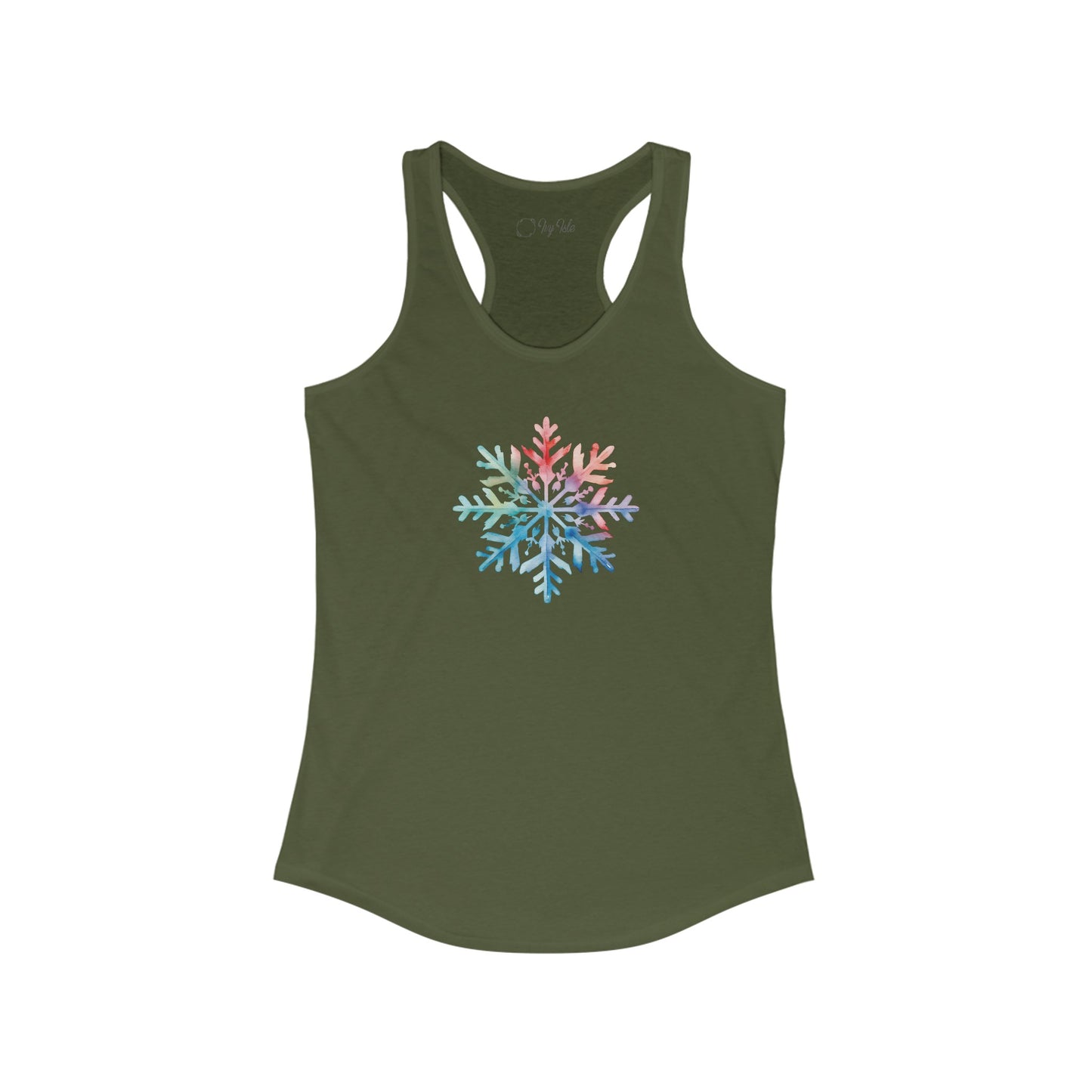 Watercolor Snowflake Racerback Tank