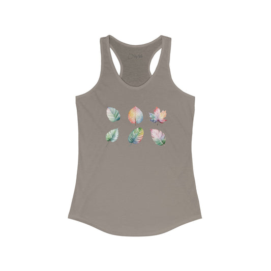 Watercolor Leaf Set Racerback Tank