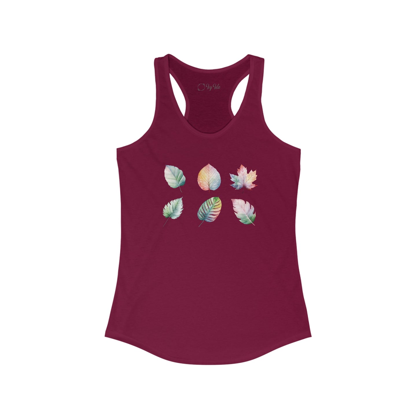 Watercolor Leaf Set Racerback Tank