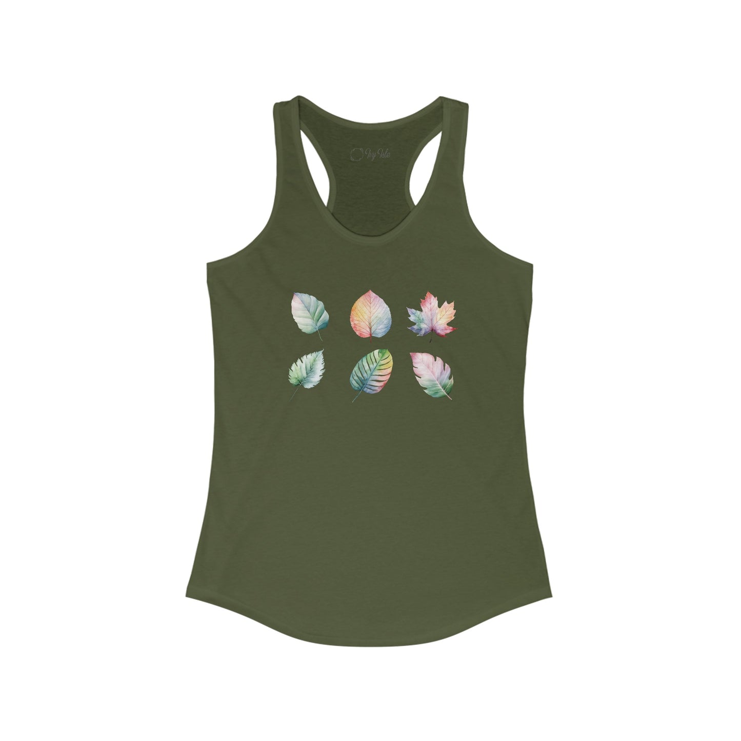 Watercolor Leaf Set Racerback Tank