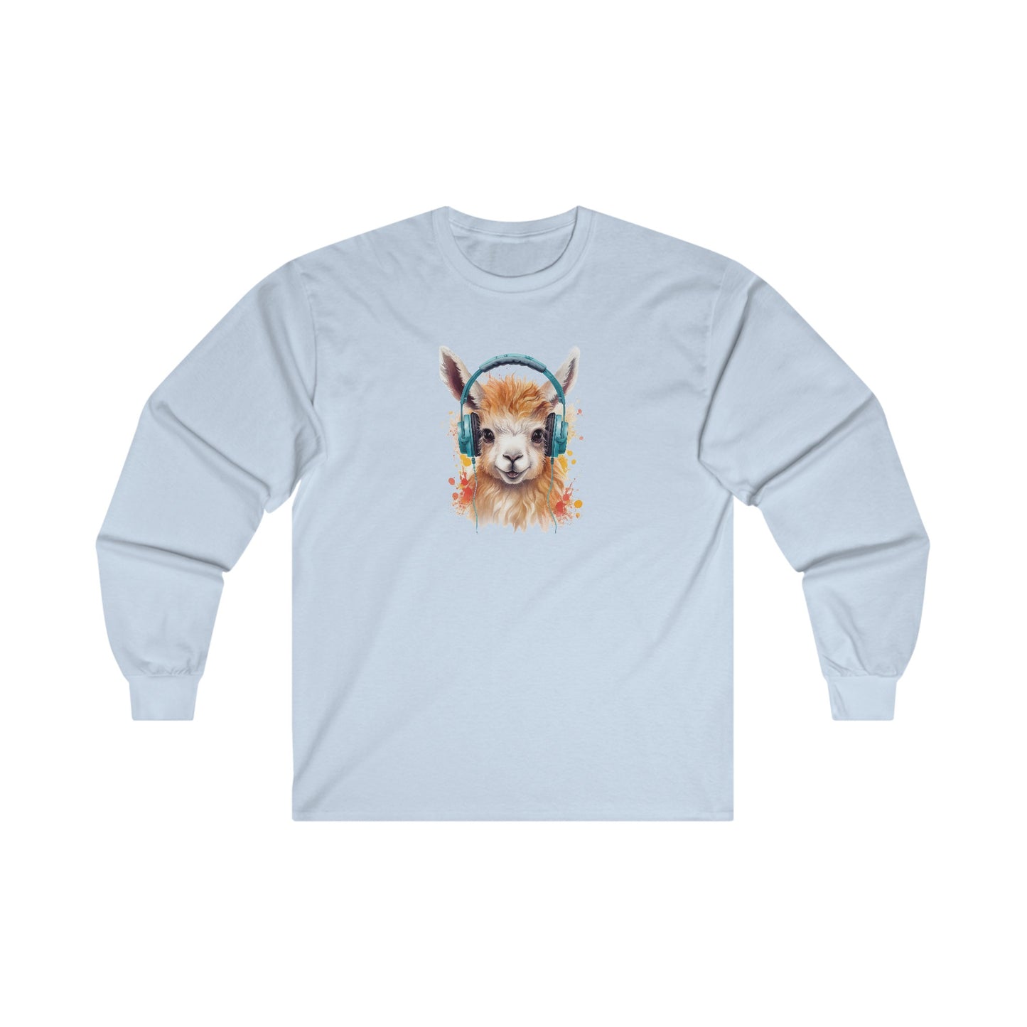 Llama with Headphones Long Sleeve Tee
