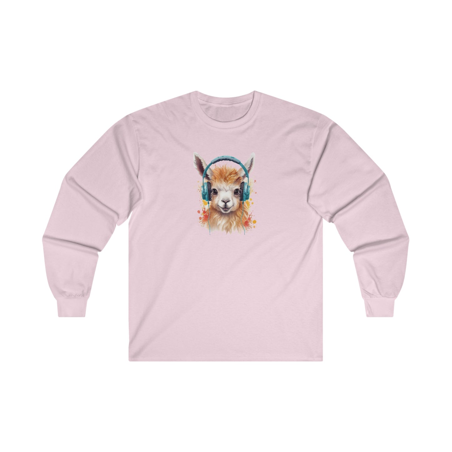 Llama with Headphones Long Sleeve Tee