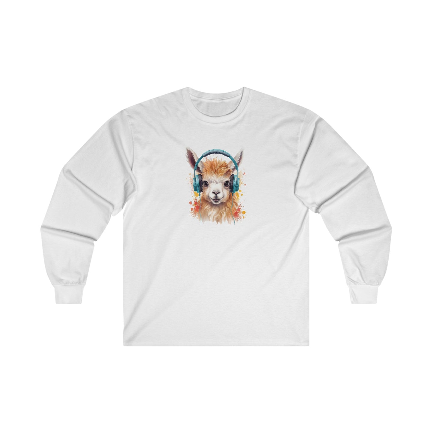 Llama with Headphones Long Sleeve Tee