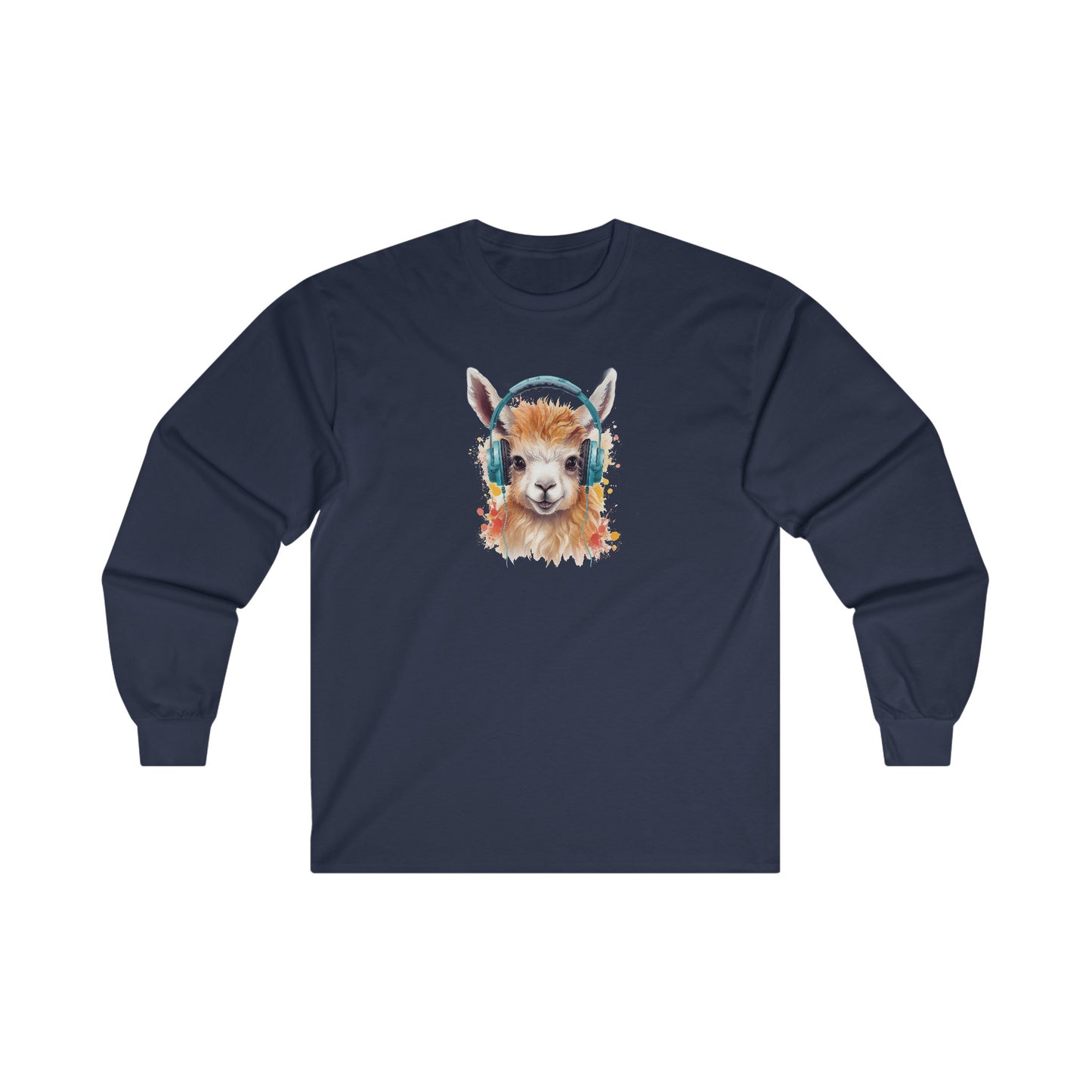 Llama with Headphones Long Sleeve Tee
