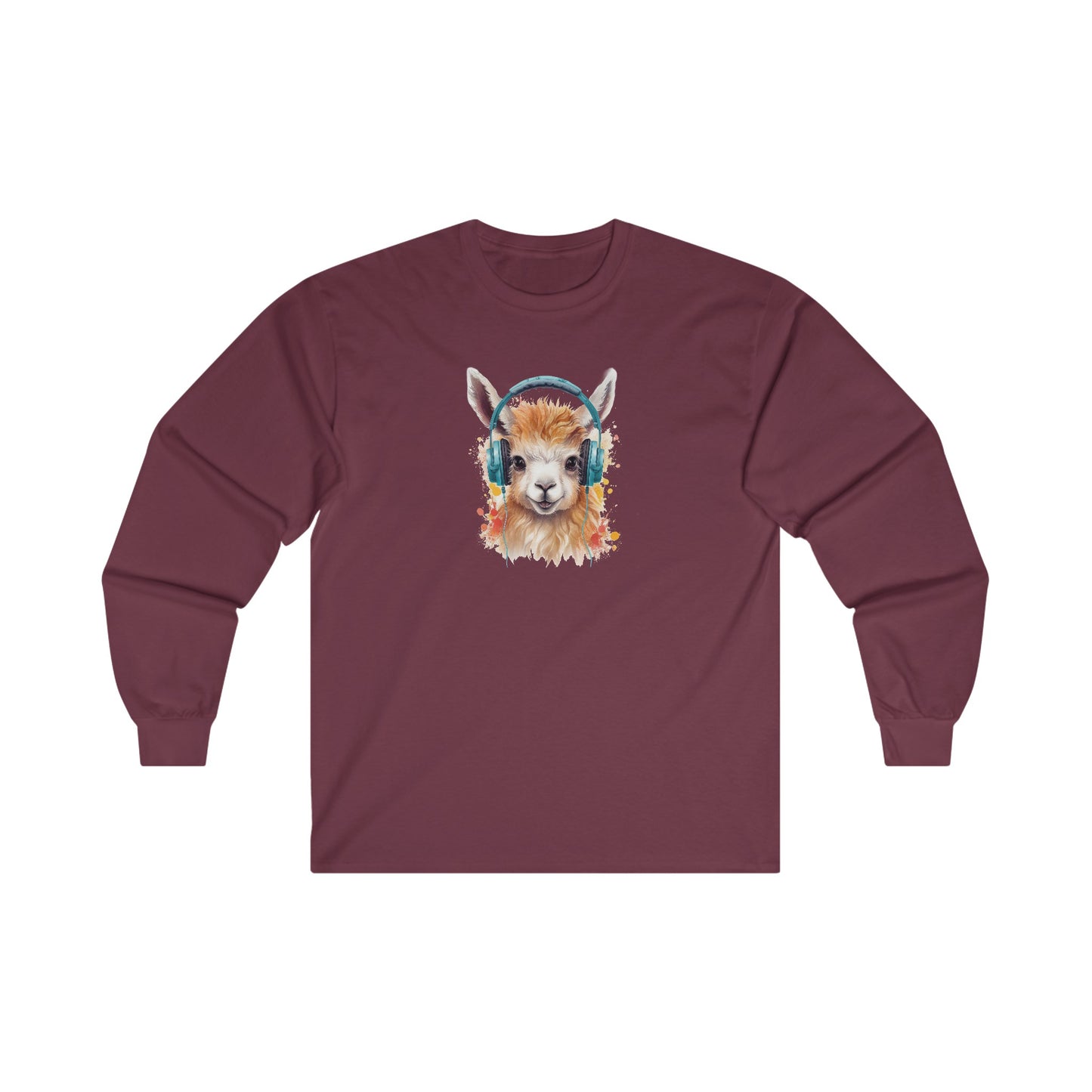 Llama with Headphones Long Sleeve Tee