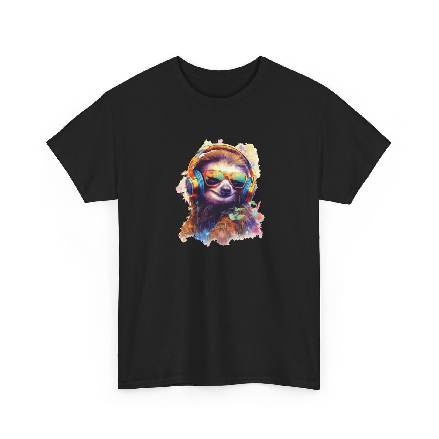 Sloth with Headphones Short Sleeve Tee
