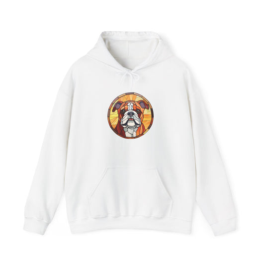 Stained Glass Bulldog Hooded Sweatshirt