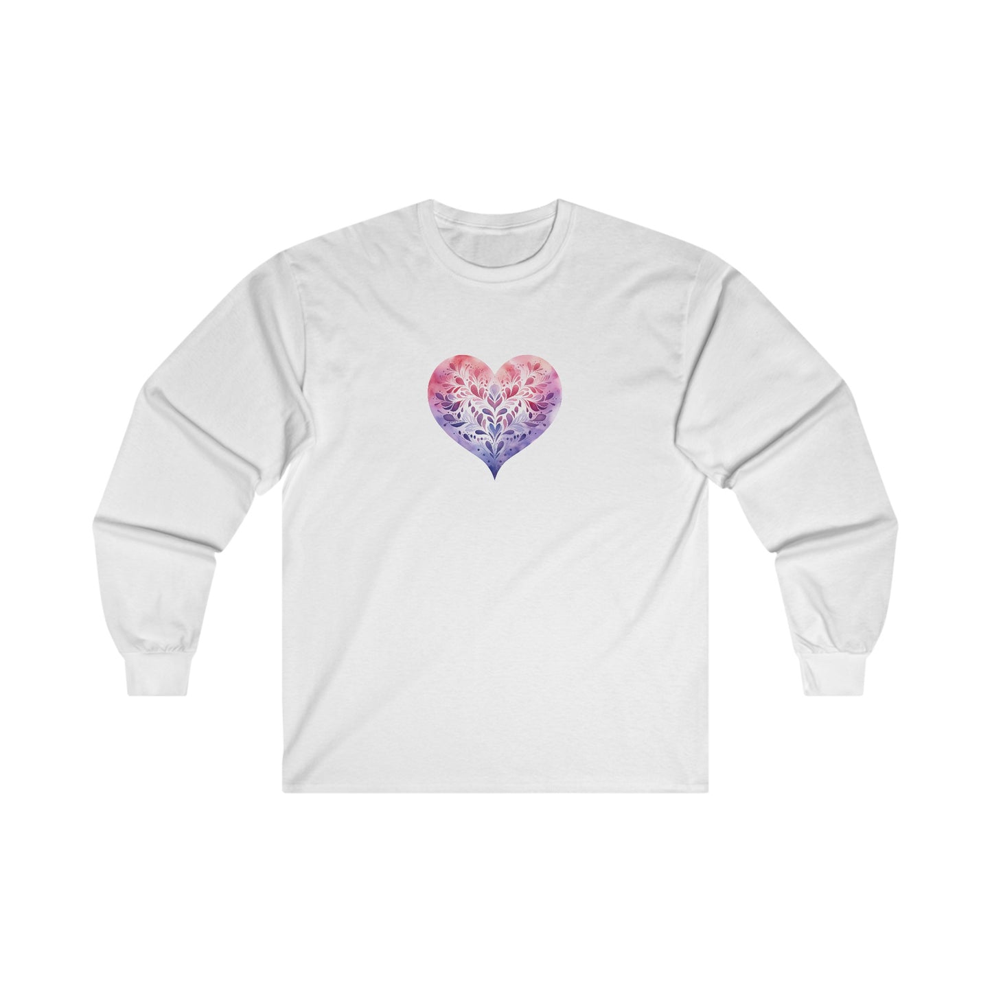 Watercolor Heart Long Sleeve Tee 005