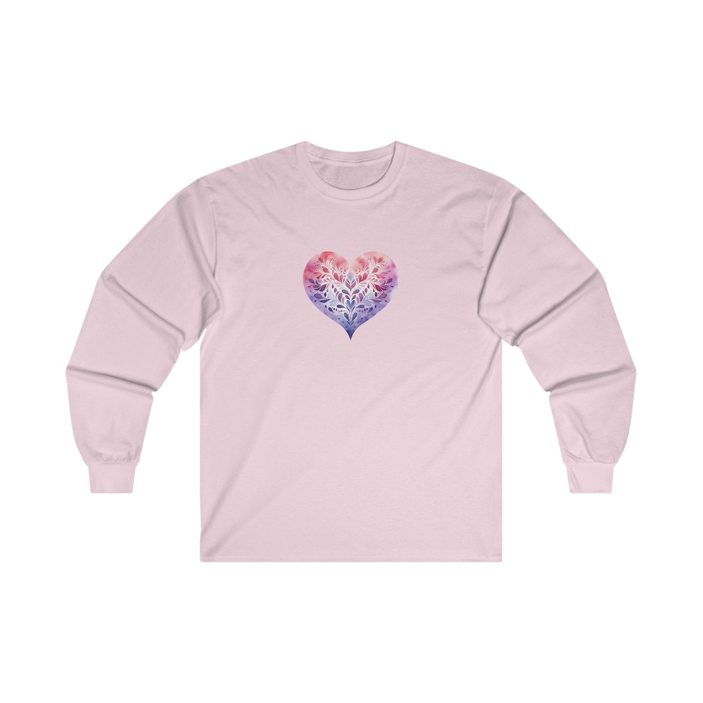 Watercolor Heart Long Sleeve Tee 005