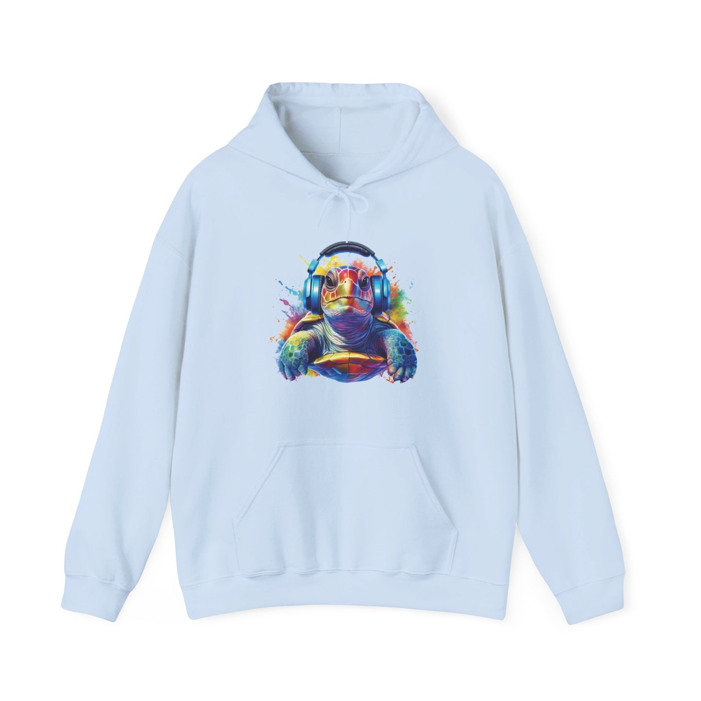 Turtle with Headphones Hooded Sweatshirt
