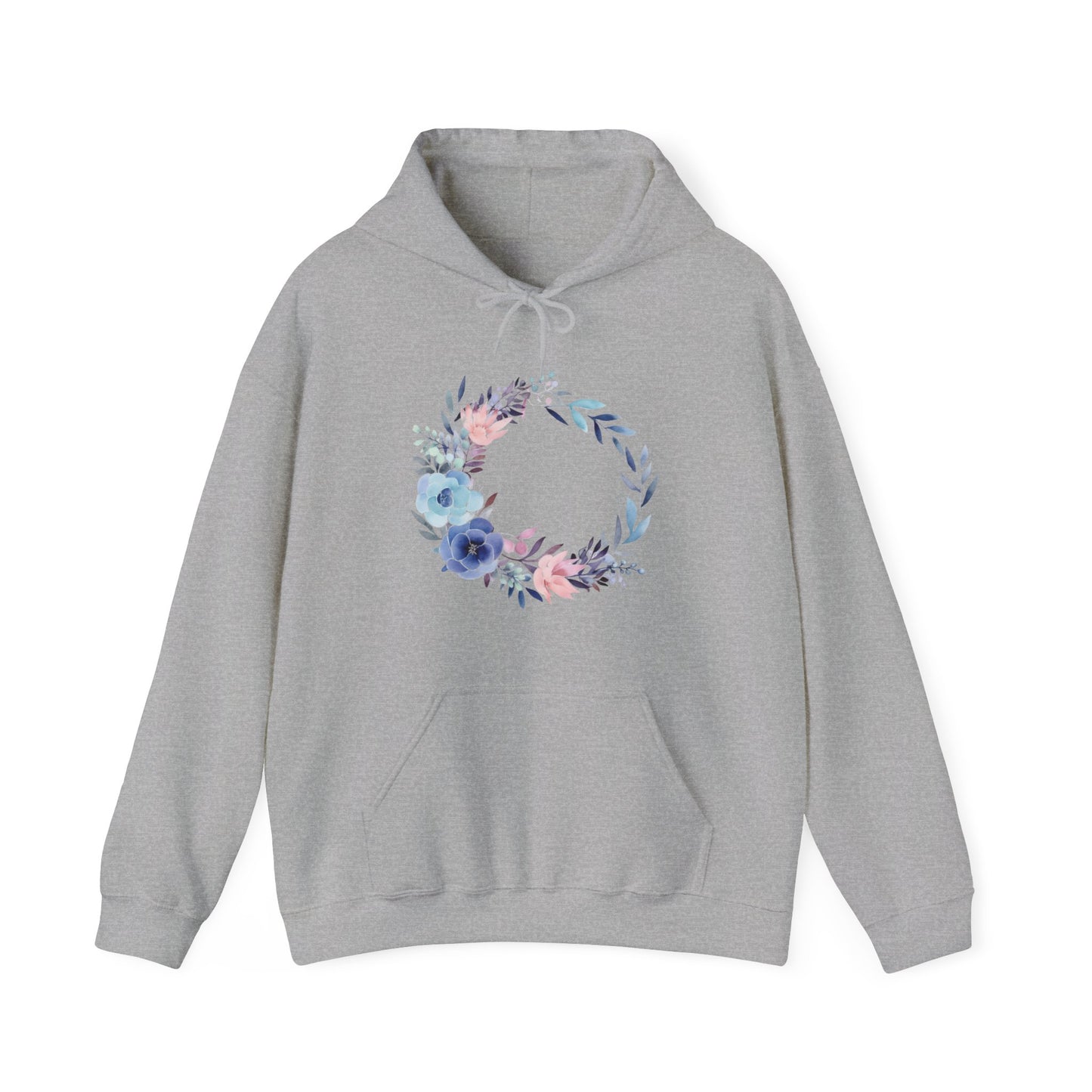 Watercolor Flower Circle Hooded Sweatshirt