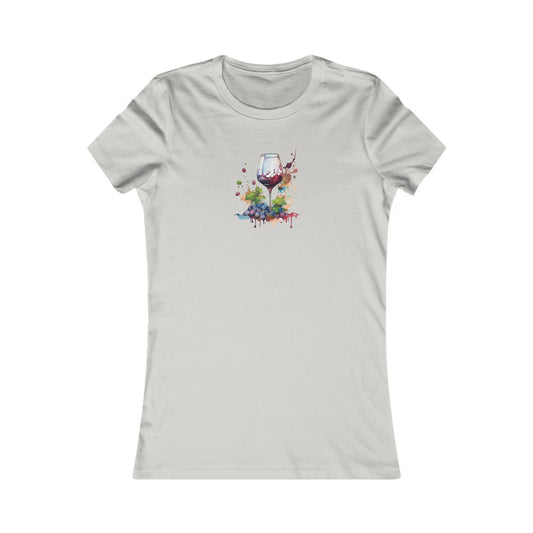 Watercolor Red Wine Fitted Tee