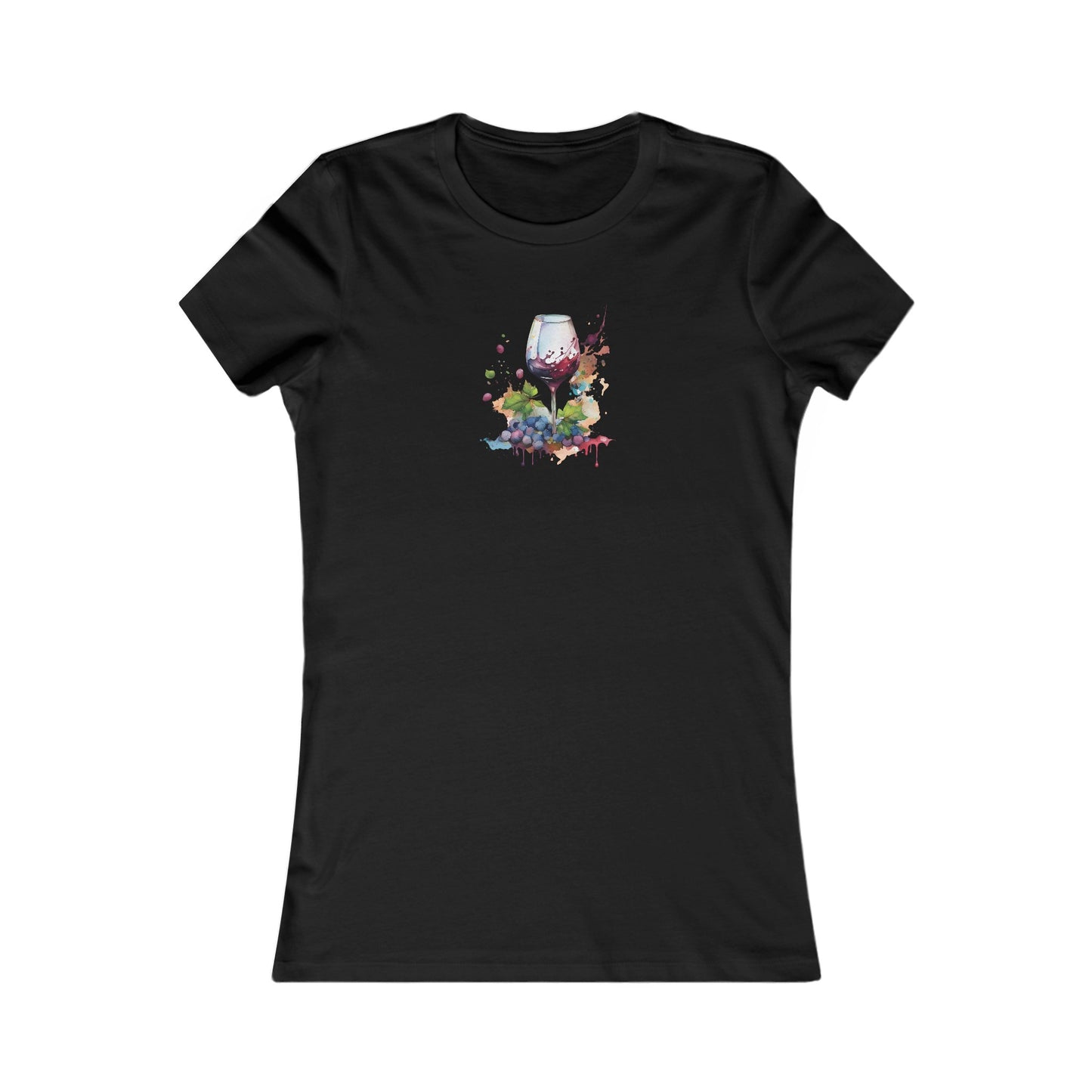Watercolor Red Wine Fitted Tee