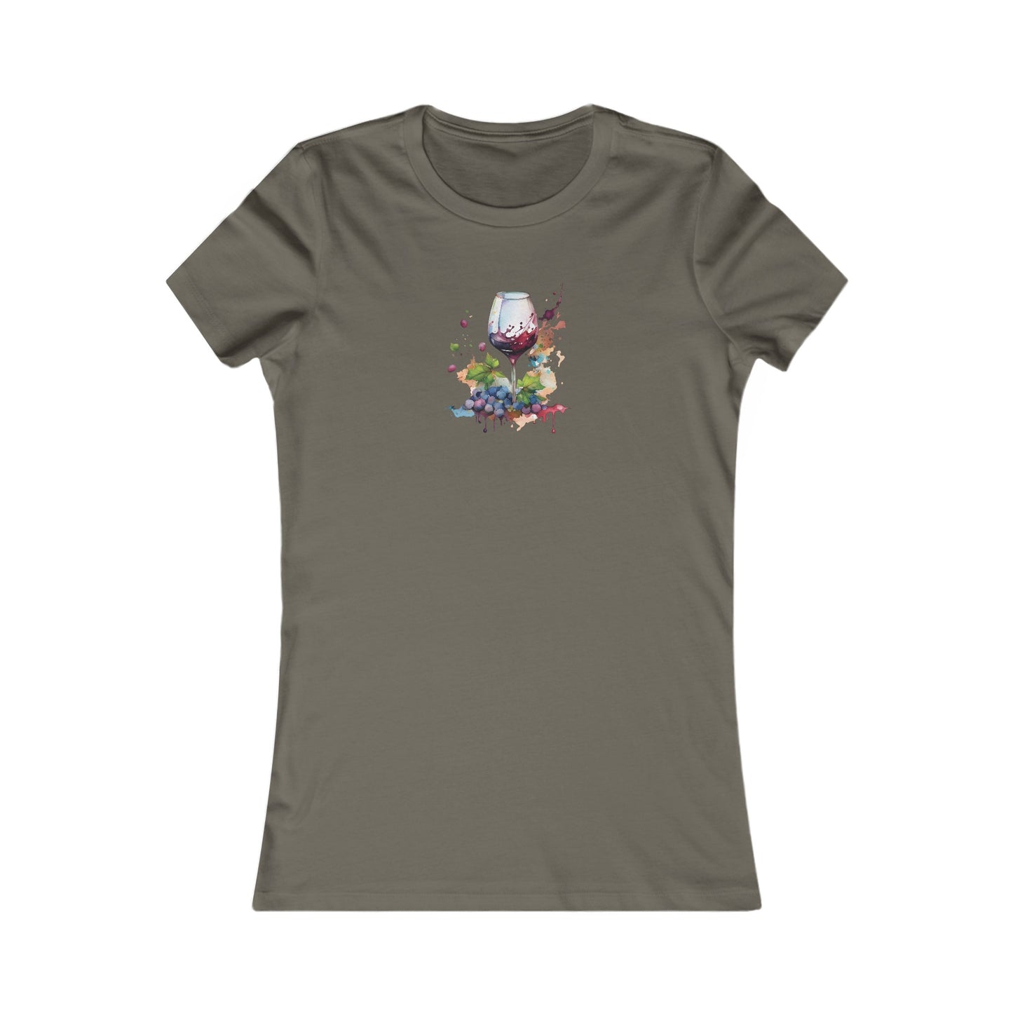 Watercolor Red Wine Fitted Tee