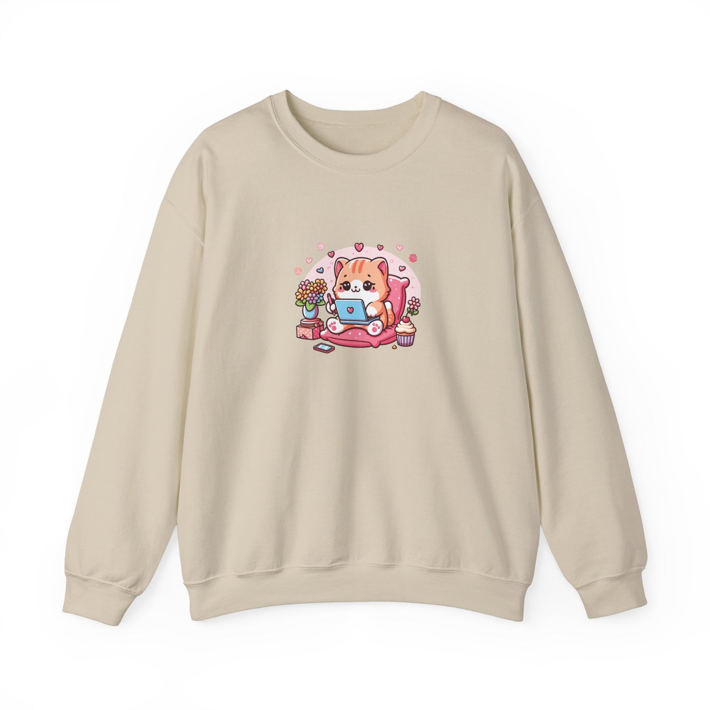 Cat with Laptop Sweatshirt