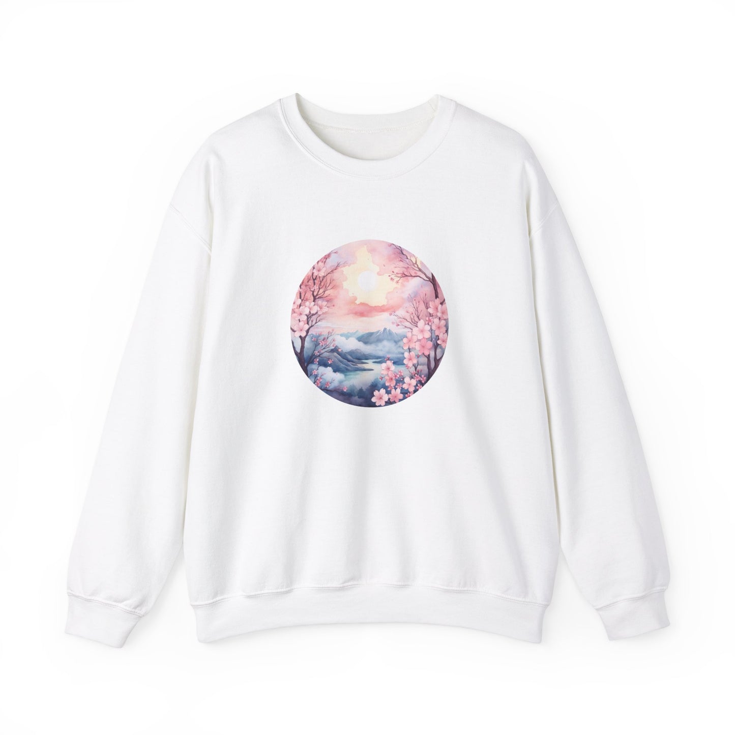 Watercolor Cherry Blossom Landscape Sweatshirt