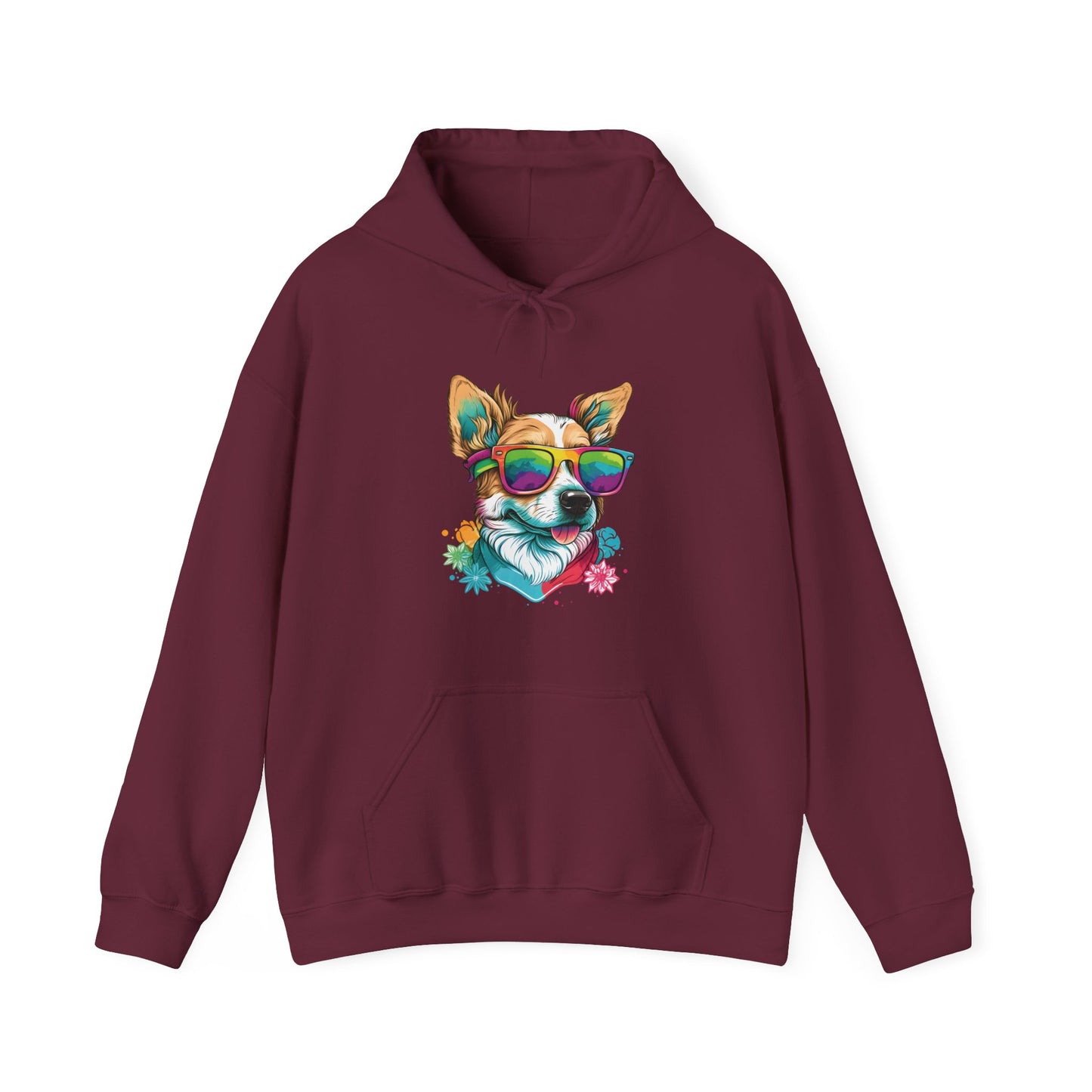 Dog with Sunglasses Hooded Sweatshirt 002
