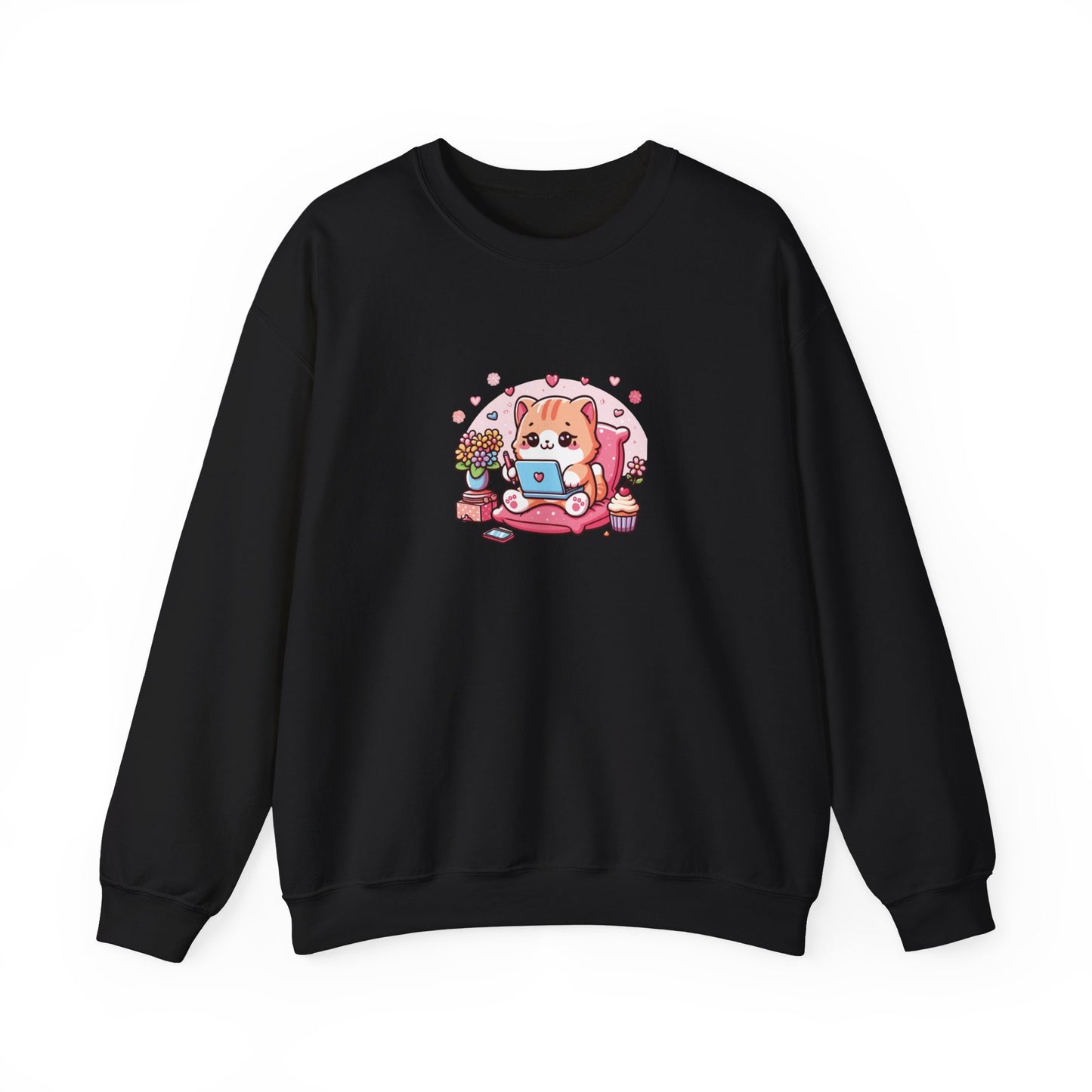 Cat with Laptop Sweatshirt